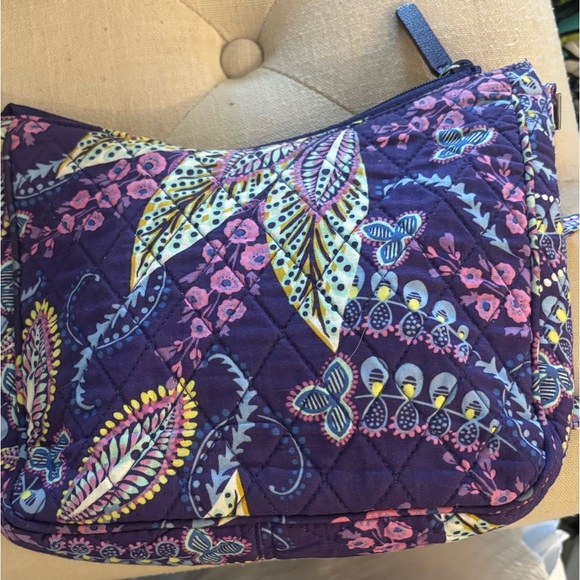 Vera Bradley Batik Leaves Purple Mini Andi Crossbody - Picture 2 of 3